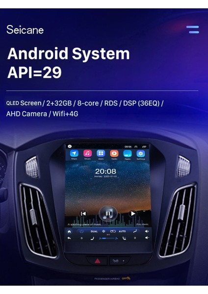 Focus 4 TESLA-2016-2019-9.7''HD Ekran-Android-2gb Ram 32GB-KABLOSUZ Carplay-Wifi-Bt-Fm-Mp3-Mp4 Multimedya-Hd Kamera Hediye-Teknik Destekli fırsatları