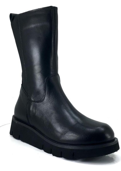 Mammamia D24KB-4525 Eva Taban Fermuarlı Kadın Deri Bot