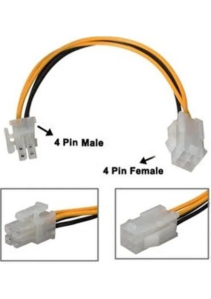 4 Pin Uzatma Kablosu 4 Pin Power Supply Uzatma Kablosu 30 cm