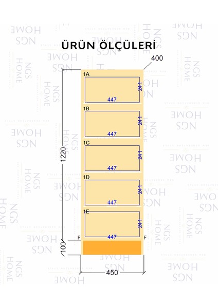 5 Çekmeceli Şifonyer -Mdf