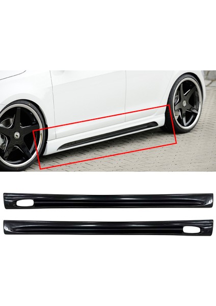 Renault Megane 2 Kanallı Yan Marşpiyel Seti Mat Siyah Plastik 2 Adet 2002-2009