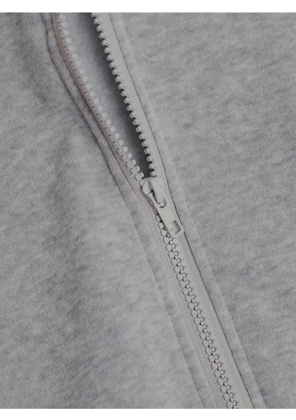 Unisex Kapüşonlu Gri Fermuarlı Sweatshirt - Spor ve Günlük Tarza Uygun Pamuklu Nefes Alan Kumaş modelleri