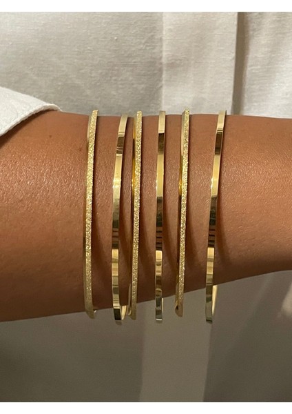 Stainless Steel Ajda Simli Desenli Gold Renk Bilezik fiyatları