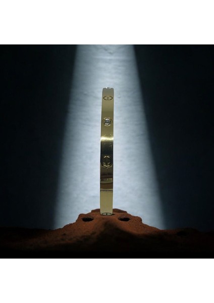 Stainless Steel Gold Taşlı Kelepçe Bileklik modelleri