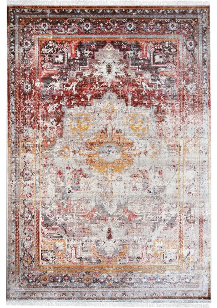 7/24 Retro Tarzı 80 x 150 Toz Barındırmaz Viskon Yolluk Halı 7801-KAHVE