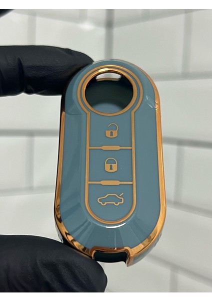 Fiat Doblo Ducato Fiorino Punto 500L Bravo Sustalı Nano Anahtar Kılıfı Gri Gold indirimleri