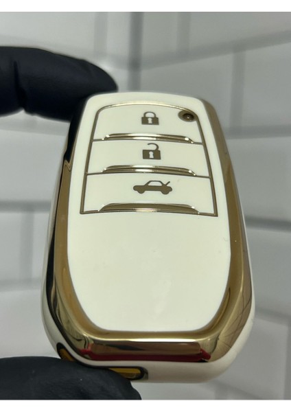 Toyota Corolla Flama x Pack Camry Anahtar Kılıfı Beyaz Gold
