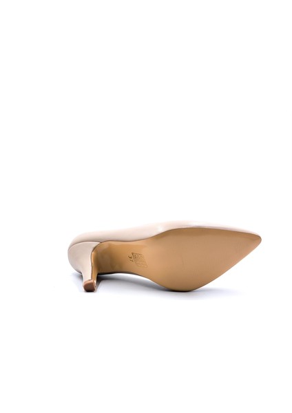 CAP437 Klasik 8 cm Topuklu Ten Renk Kadın Stiletto Ayakkabı