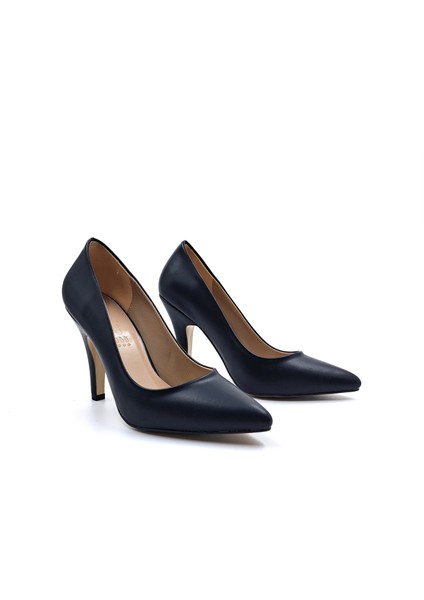 CAP437 Klasik 8 cm Topuklu Siyah Kadın Stiletto Ayakkabı
