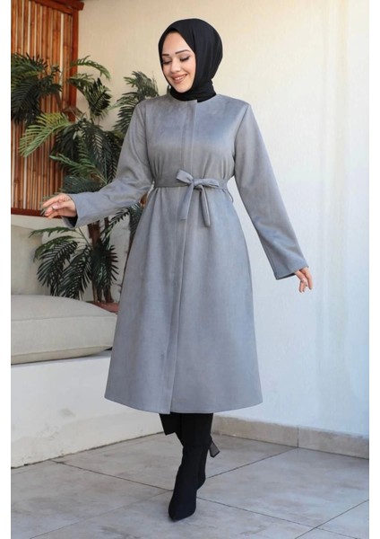 Kuşaklı Süet Kumaş Kap