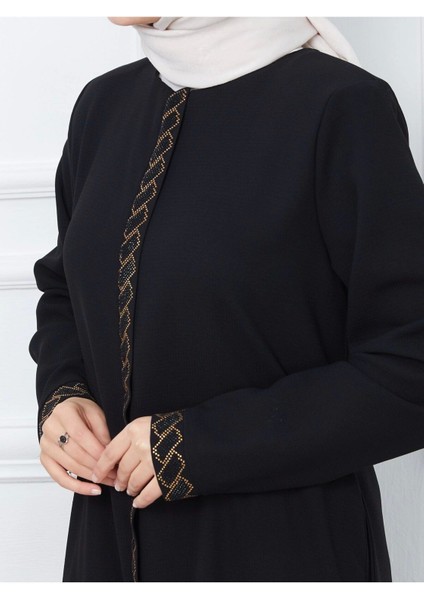 Taş Detaylı Büyük Beden Ferace fiyatları