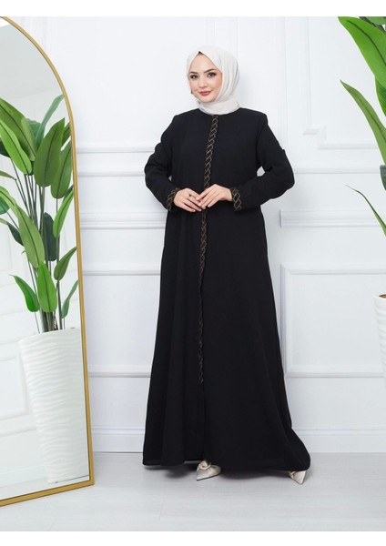 Taş Detaylı Büyük Beden Ferace indirimleri