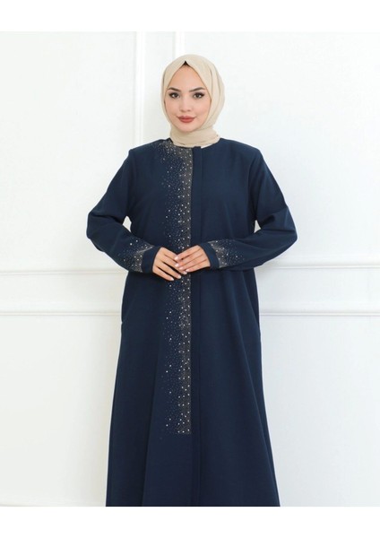 Ön ve Kol Taş Detaylı Büyük Beden Ferace fırsatları