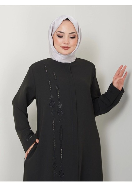 Taş Detaylı Büyük Beden Ferace fırsatları