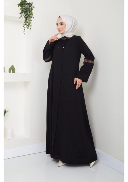 Nakış Işlemeli Büyük Beden Ferace modelleri