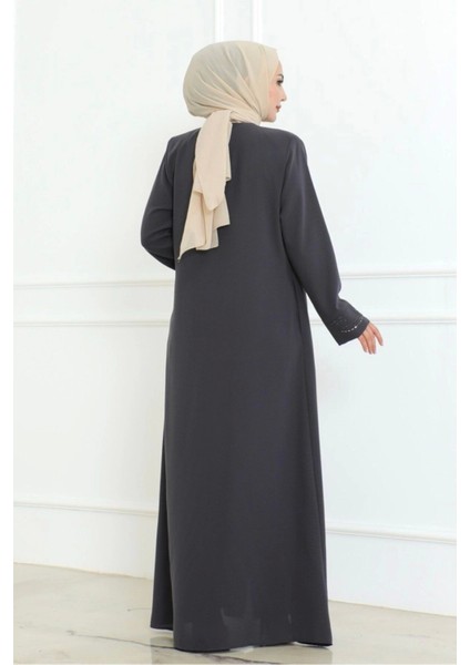 Ön ve Kol Taşlı Büyük Beden Ferace fırsatları