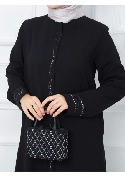 Ön ve Kol Taşlı Büyük Beden Ferace fırsatları