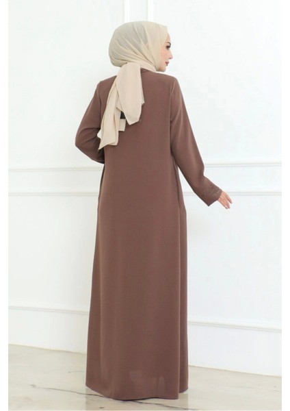 Ön ve Kol Taşlı Büyük Beden Ferace fırsatları