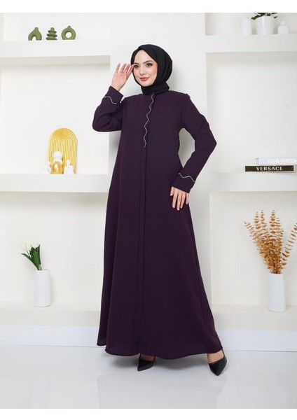 Büyük Beden Taş Detaylı Ferace fiyatları