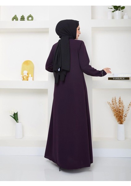 Büyük Beden Taş Detaylı Ferace modelleri