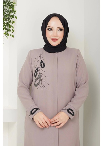 Ön ve Bilek Taş Detaylı Ferace indirimleri