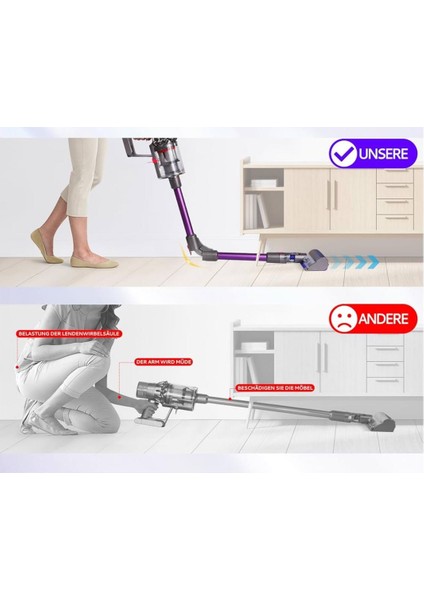 Dyson Gen5 Absolute ve Gen 5 detect Uyumlu Mobilya Altı Adaptörü Bükülebilir Uzatıcı Boru