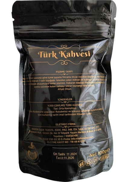 Türk Kahvesi 100 gr Kahve Ateşi Özel