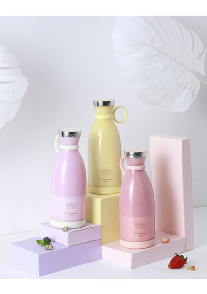 Taşınabilir Blender, Taşınabilir Mini Hızlı Blender 350ML Meyve Sıkacağı Kupası, Kablosuz Şarjlı, Smoothie Milkshake Suyu Bebek Maması Için 4 Bıçaklı (4825)