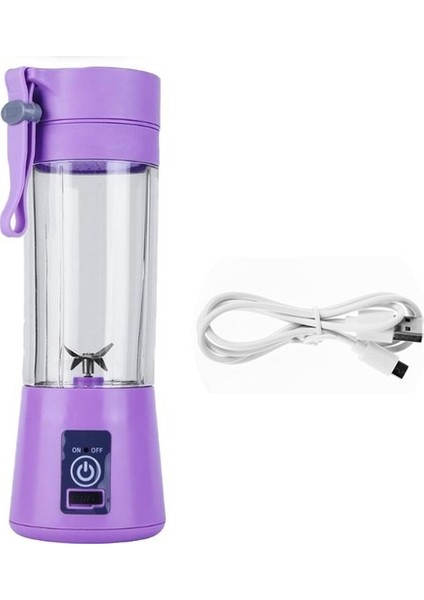 Şarjlı Portatif El Blenderi 380 ml USB Kablolu Mor (4825)