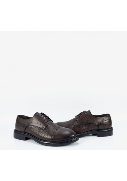 Erkek Kahverengi Deri Ortopedik Klasik Ayakkabı fırsatları
