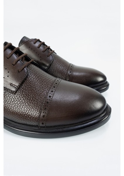 Erkek Kahverengi Deri Ortopedik Klasik Ayakkabı indirimleri