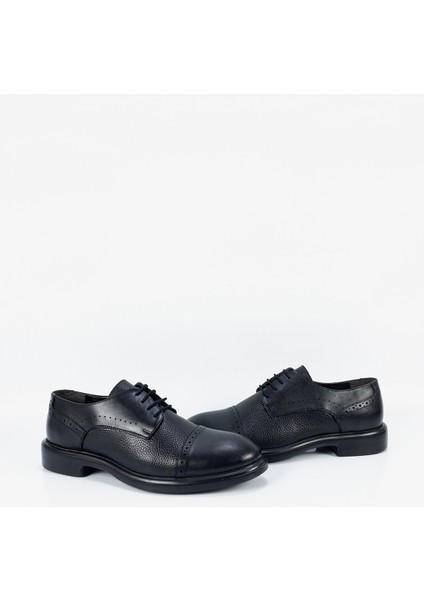 Erkek Siyah Deri Ortopedik Klasik Ayakkabı indirimleri