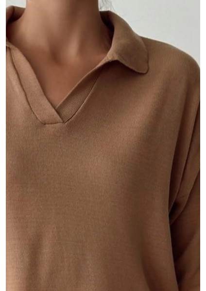 Polo Yaka Basic Ince Kadın Kazak - Şıklık ve Konforun Buluştuğu Tasarım fiyatları