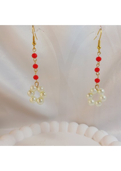 Kristal Taşı Sallantılı Inci Boncuk Çiçek Küpe fırsatları