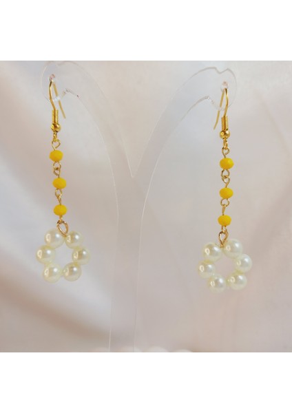 Kristal Taşı Sallantılı Inci Boncuk Çiçek Küpe modelleri