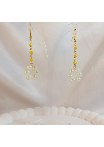 Kristal Taşı Sallantılı Inci Boncuk Çiçek Küpe fırsatları