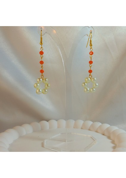 Kristal Taşı Sallantılı Inci Boncuk Çiçek Küpe modelleri