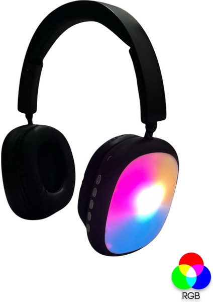 Rgb Işık Özellikli Süper Bass+ Hi - Fi Kaliteli Kafaüstü, Kulaküstü Kablosuz Bluetooth Kulaklık