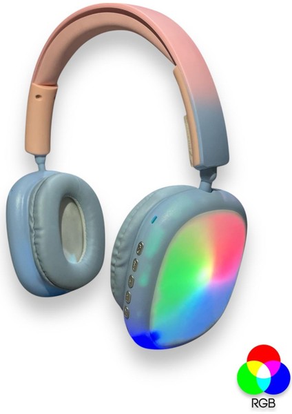 Rgb Işık Özellikli Süper Bass+ Hi - Fi Kaliteli Kafaüstü, Kulaküstü Kablosuz Bluetooth Kulaklık