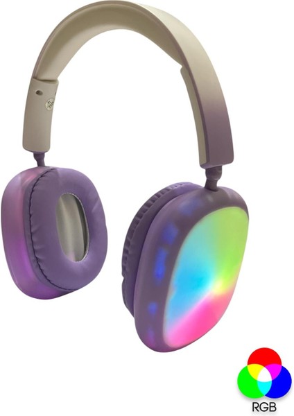 Rgb Işık Özellikli Süper Bass+ Hi - Fi Kaliteli Kafaüstü, Kulaküstü Kablosuz Bluetooth Kulaklık