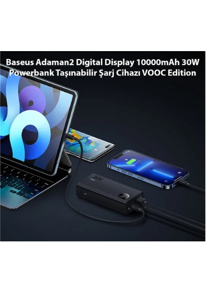 Mefa Ös Baseus Adaman2 Digital Display 10000MAH 30W Powerbank Taşınabilir Şarj Cihazı Vooc Edition