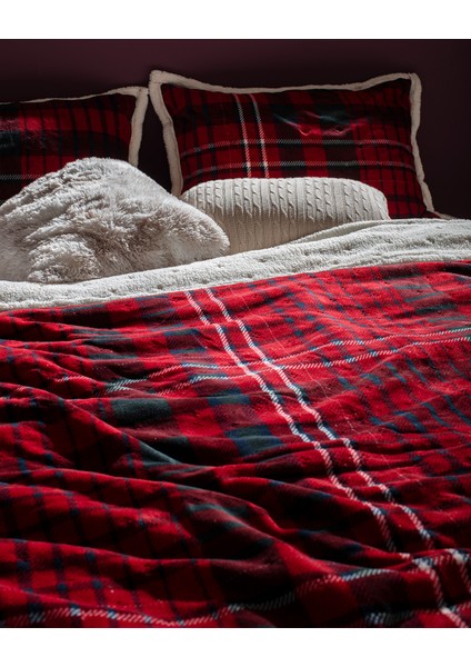 Jonzais Sherpa Çift Kişilik Yatak Örtüsü - Kırmızı fiyatları