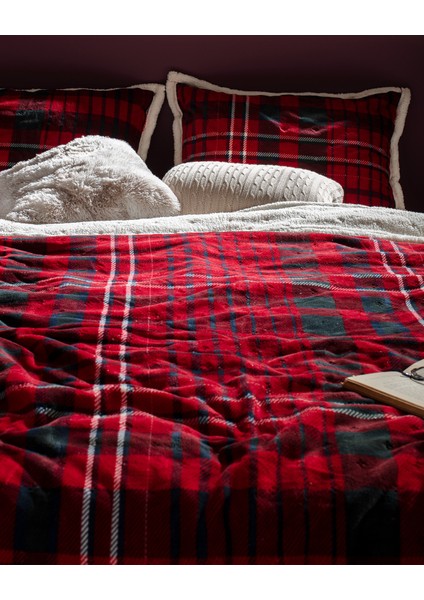 Jonzais Sherpa Çift Kişilik Yatak Örtüsü - Kırmızı modelleri