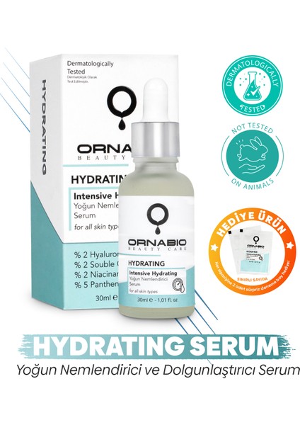 Yoğun Nemlendirici ve Dolgunlaştırıcı Serum - Hyaluronik Asit Kolajen Niacinamide Panthenol 30 ml