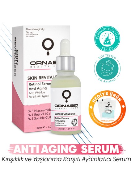 Anti Aging Bakım Serumu %5 Niacinamide %1 Retinol Kolajen