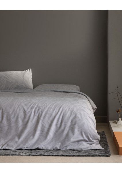 Coyan King Size Pamuklu Baskılı Nevresim Takımı - Gri