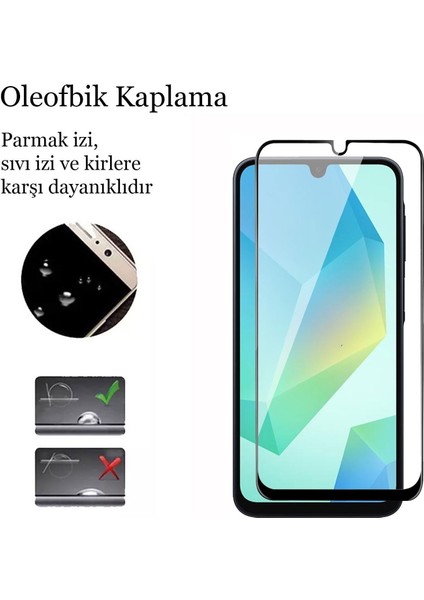 Samsung Galaxy A16 Cam 5d Tam Kaplayan 9h Temperli Ekran Koruyucu