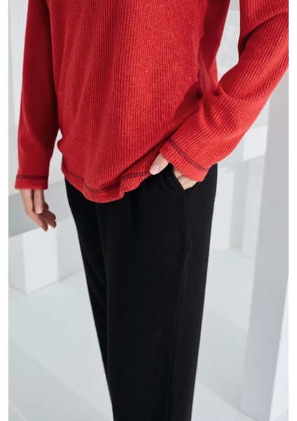 Uzun Kol Deve Tüyü Pamuklu Kadın Pijama Takımı