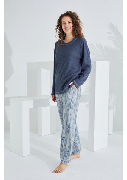 Uzun Kol Deve Tüyü Pamuklu Kadın Pijama Takımı fiyatları