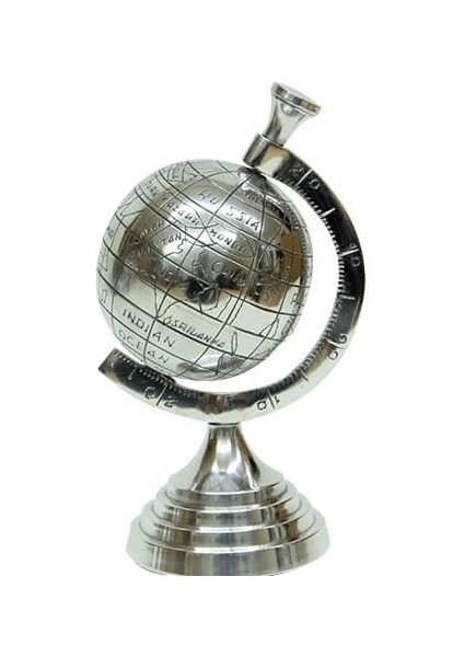 Yerküre Dünya Nikel Biblo Dekoratif Hediyelik